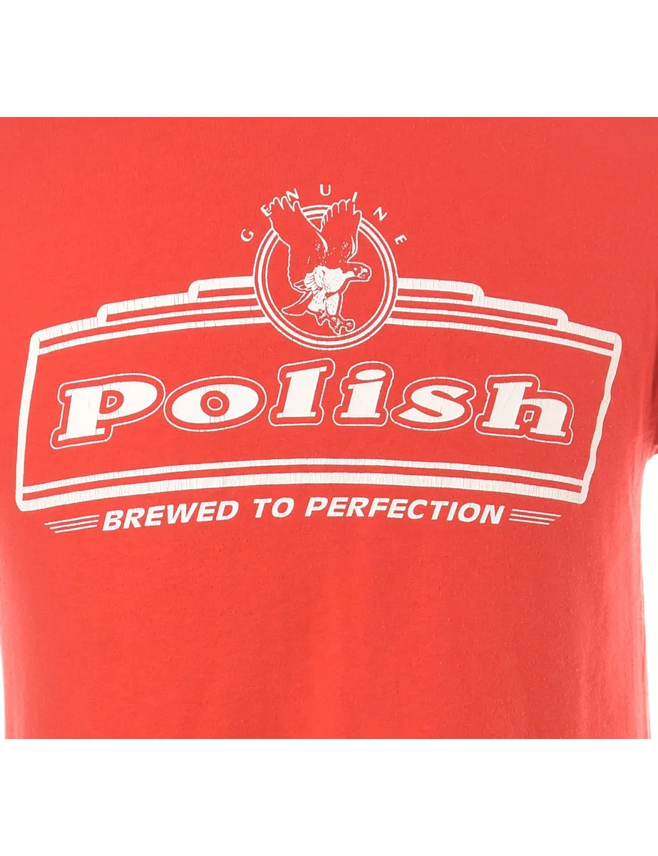 1990s Polish Printed T-shirt - M