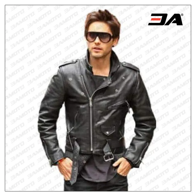 30 Seconds To Mars Inspired Jared Leto Black Leather Jacket