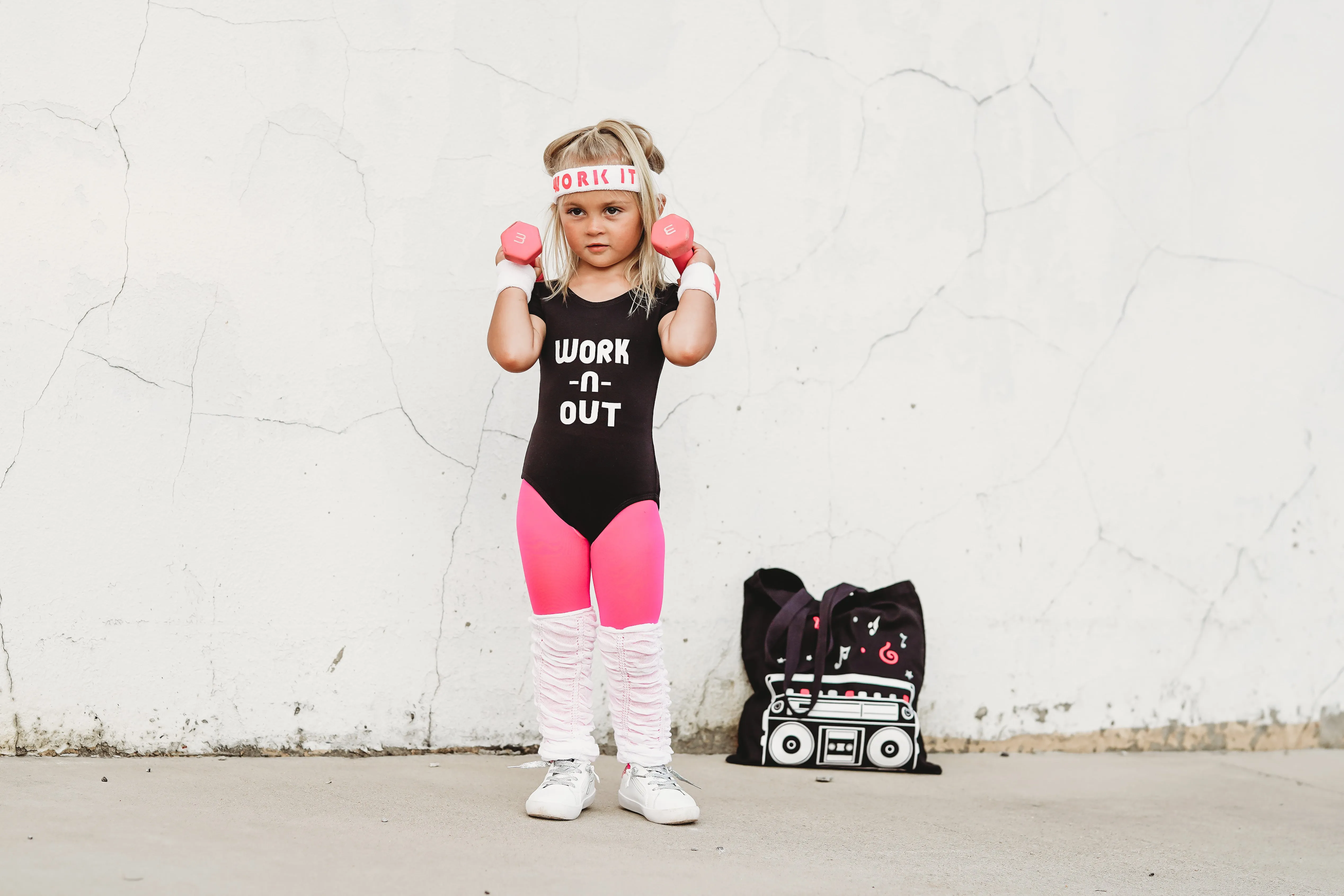 80s Workout Outfit - Pink & Black