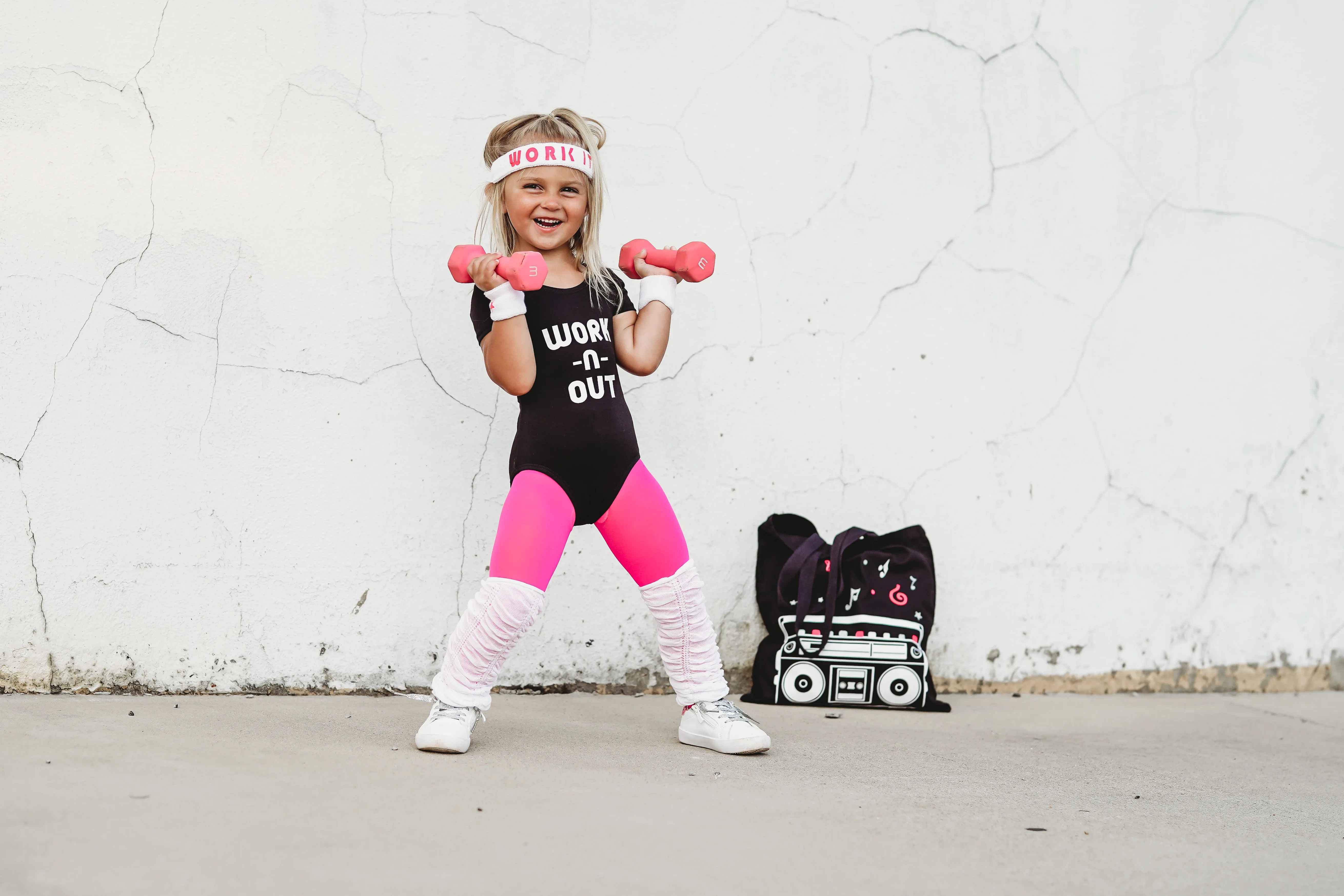 80s Workout Outfit - Pink & Black