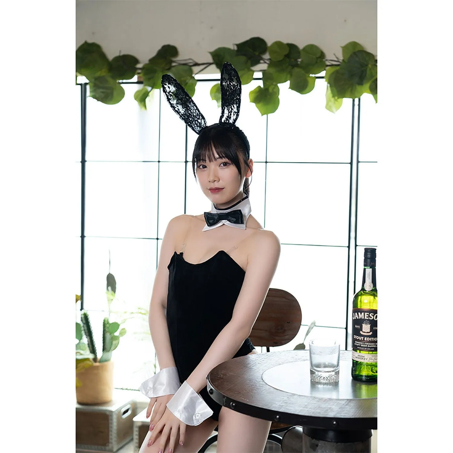 AandT - Fluffy and Cute Sexy Bunny Girl Costume (Black)