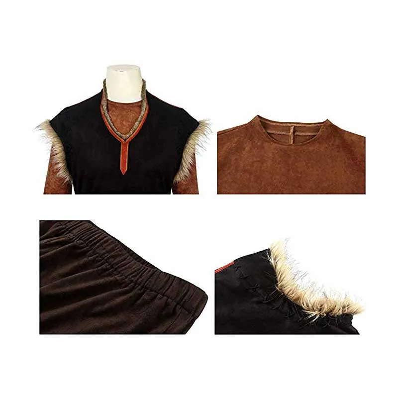 ACcosplay Frozen Kristoff Cosplay Costumes Mens Halloween Outfit