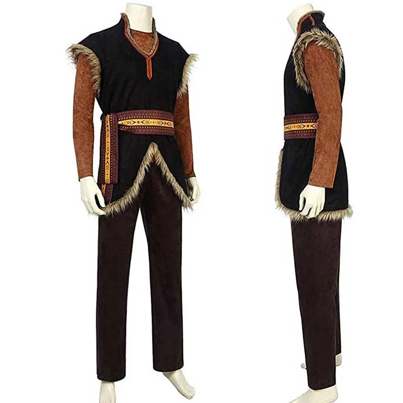 ACcosplay Frozen Kristoff Cosplay Costumes Mens Halloween Outfit