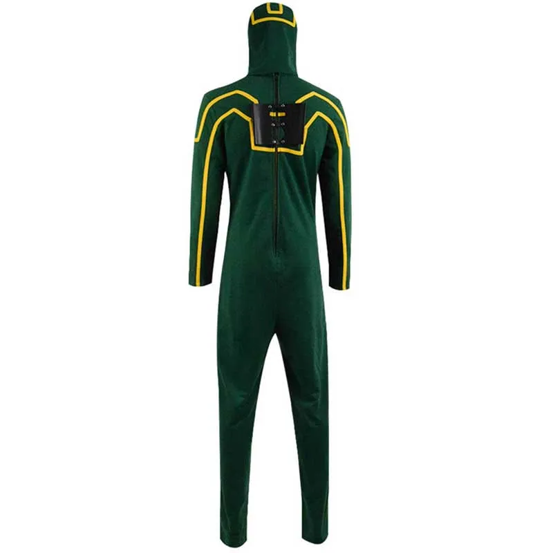 ACcosplay Kick Ass Costume Dave Lizewski Green Jumpsuit Men Cosplay Outfit