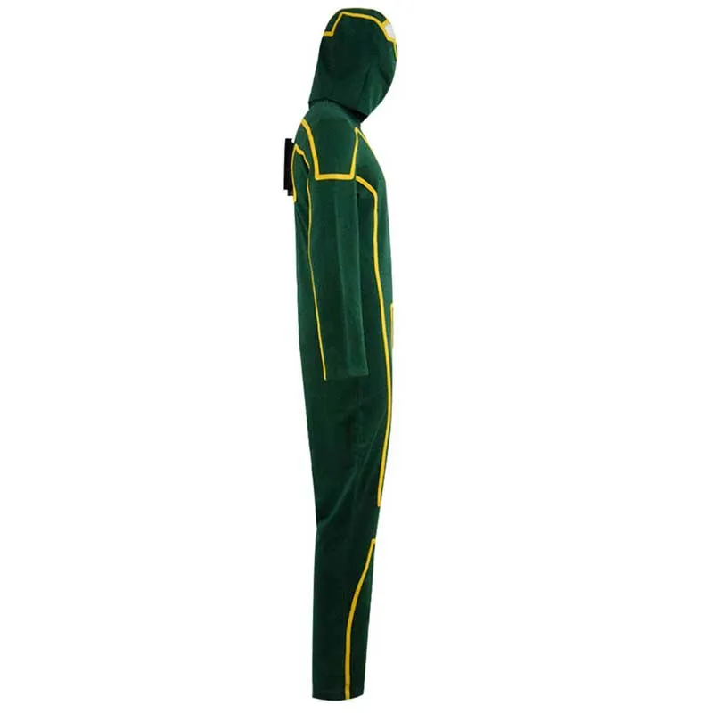 ACcosplay Kick Ass Costume Dave Lizewski Green Jumpsuit Men Cosplay Outfit