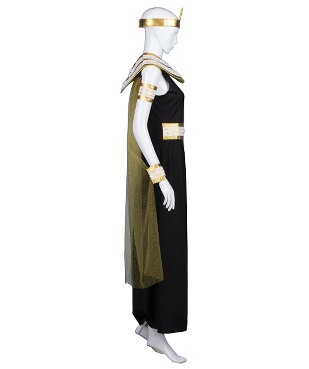 Adult Women's  Egyptian Queen Historical Halloween Costume, Black & Gold Cosplay Costume