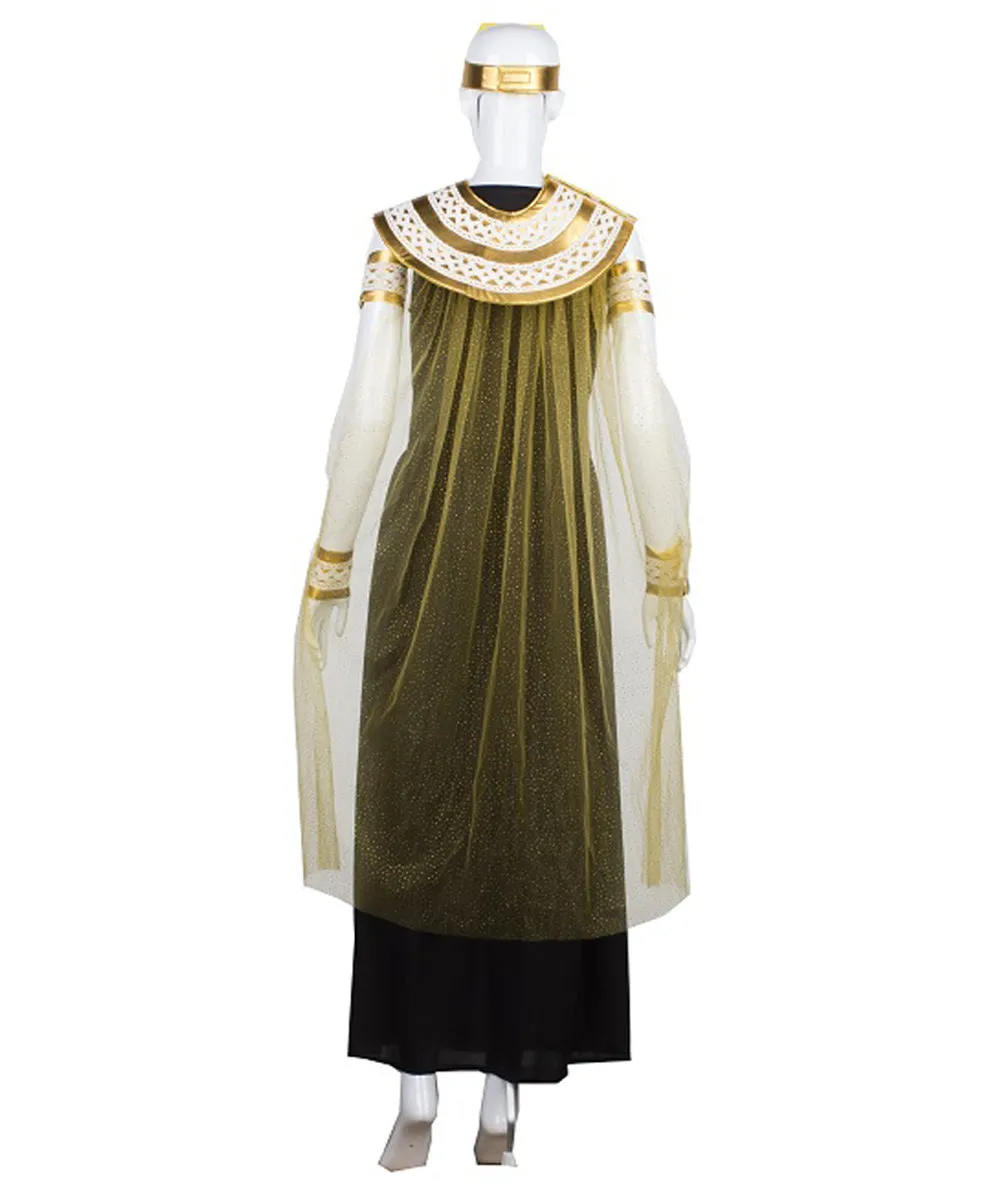 Adult Women's  Egyptian Queen Historical Halloween Costume, Black & Gold Cosplay Costume