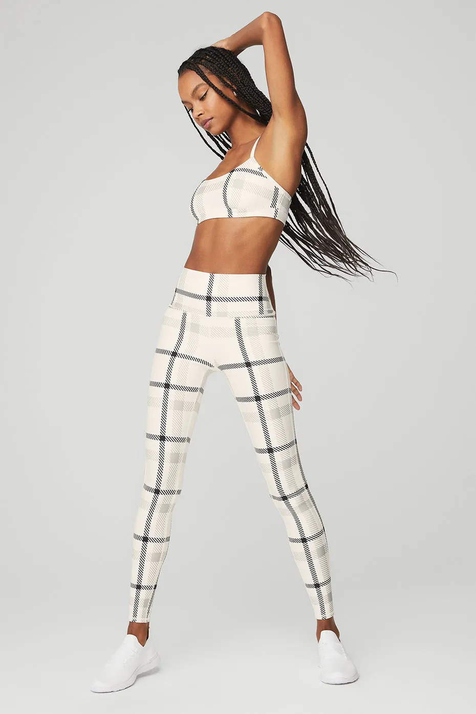 Airlift Magnified Plaid Intrigue Bra & High-Waist Legging Set