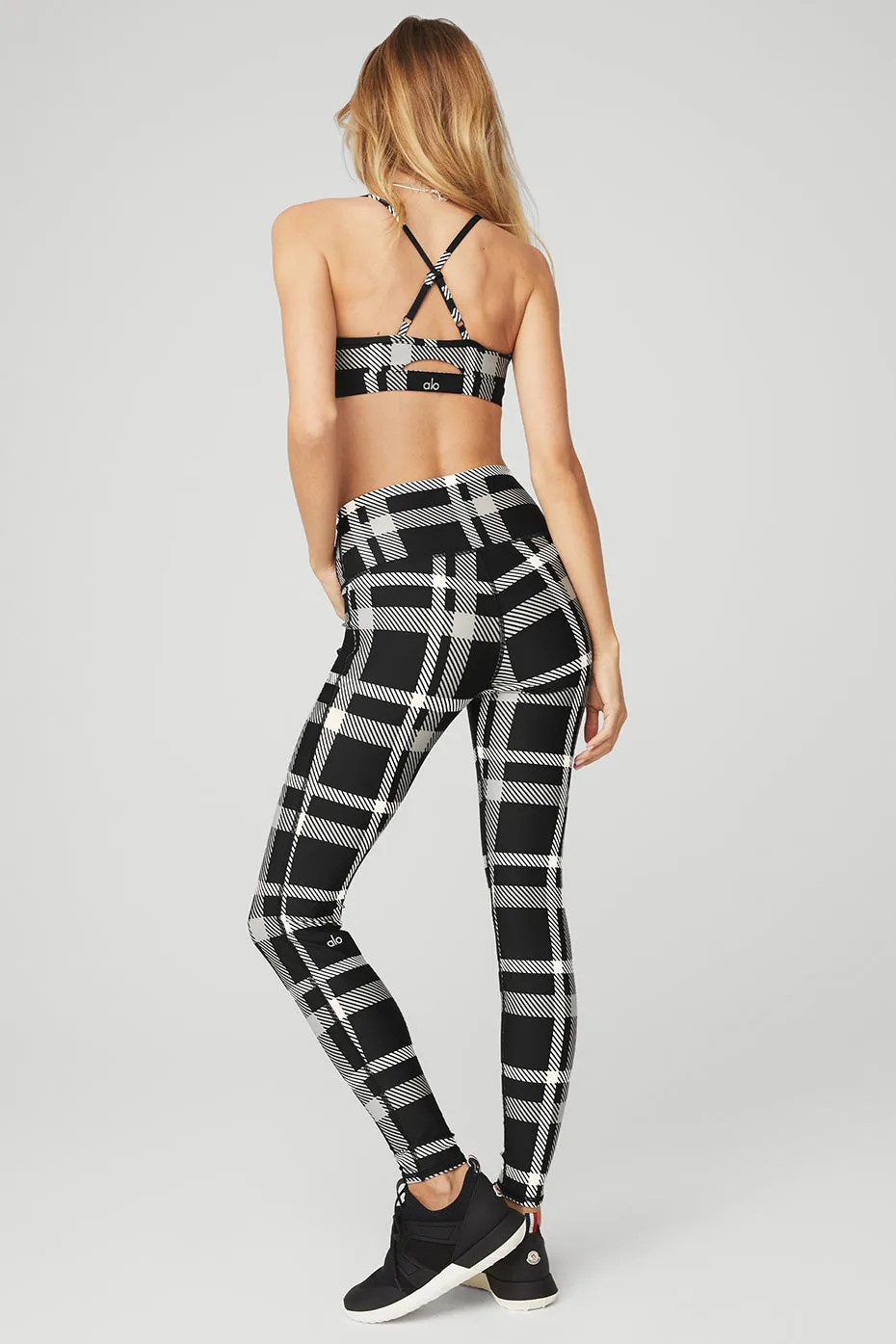 Airlift Magnified Plaid Intrigue Bra & High-Waist Legging Set