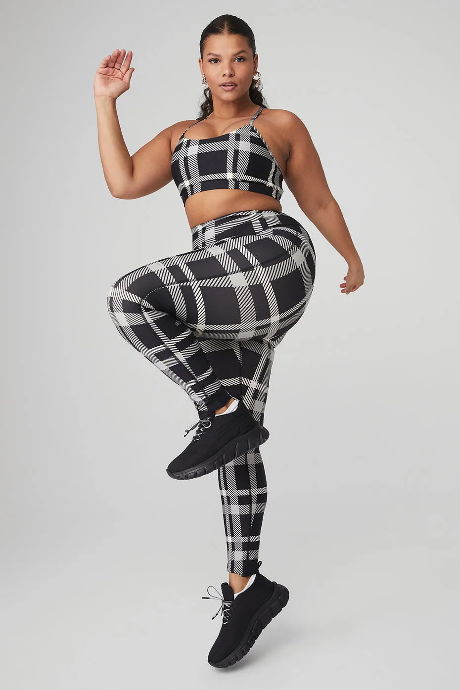 Airlift Magnified Plaid Intrigue Bra & High-Waist Legging Set