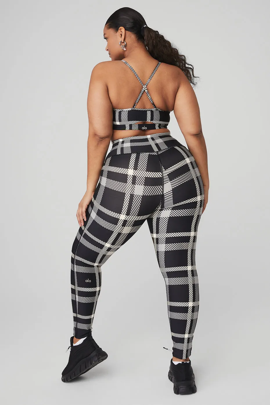 Airlift Magnified Plaid Intrigue Bra & High-Waist Legging Set