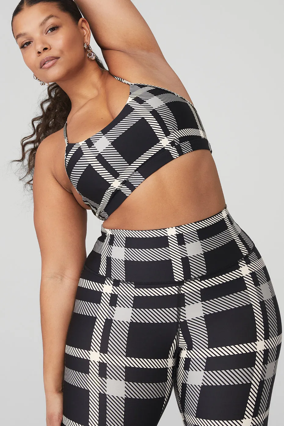 Airlift Magnified Plaid Intrigue Bra & High-Waist Legging Set