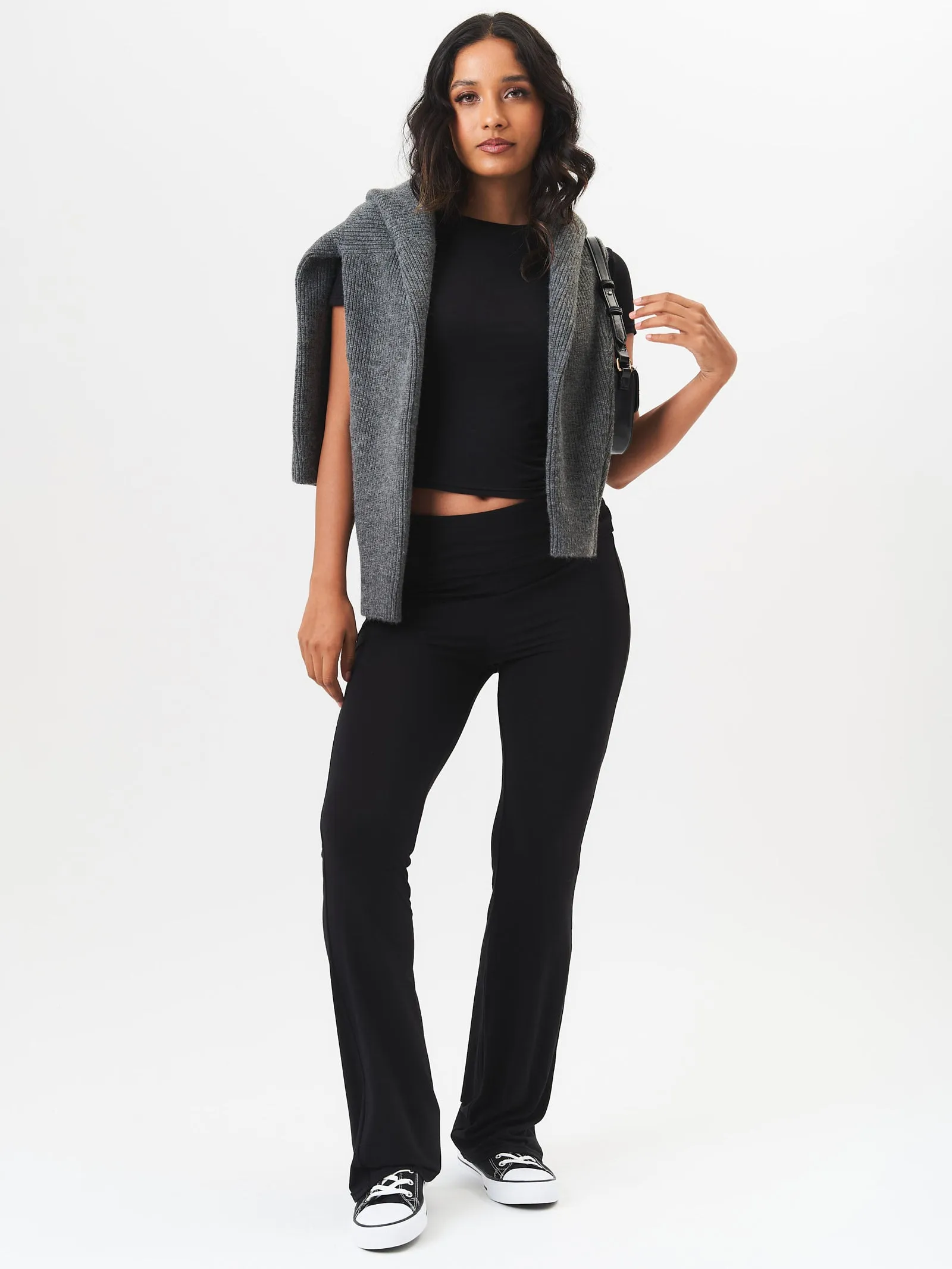 Black Stretched Relaxed Fit Trousers