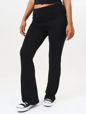 Black Stretched Relaxed Fit Trousers