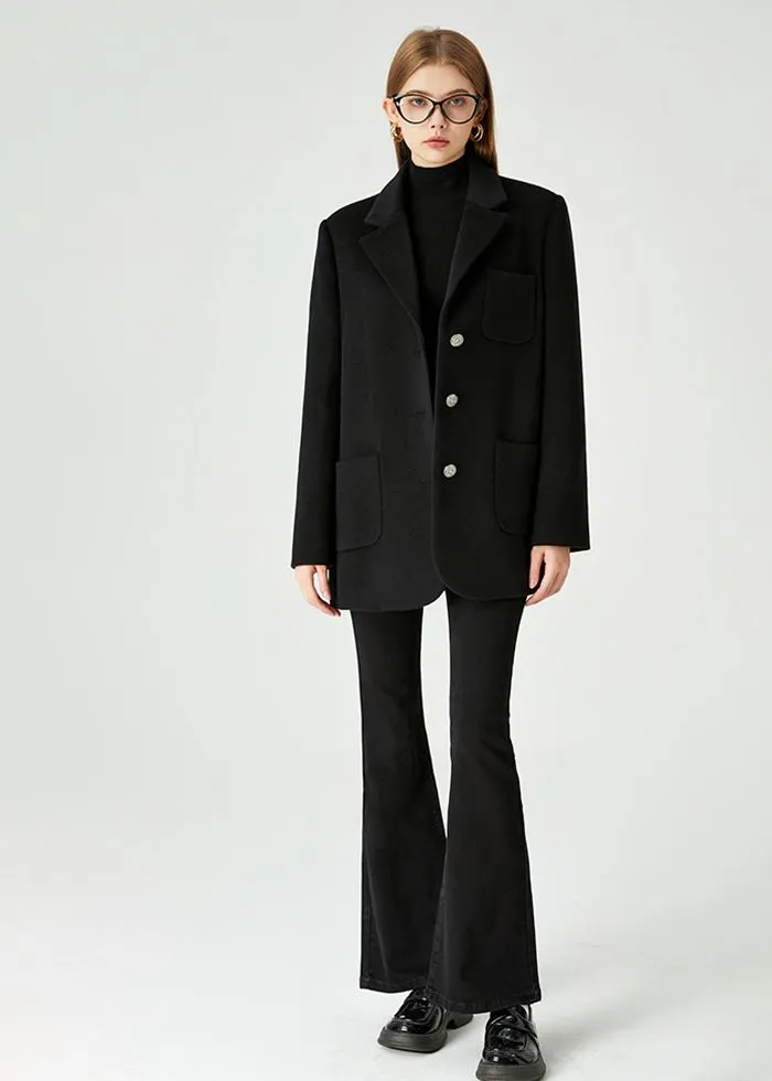 Black Wool Blend Blazer