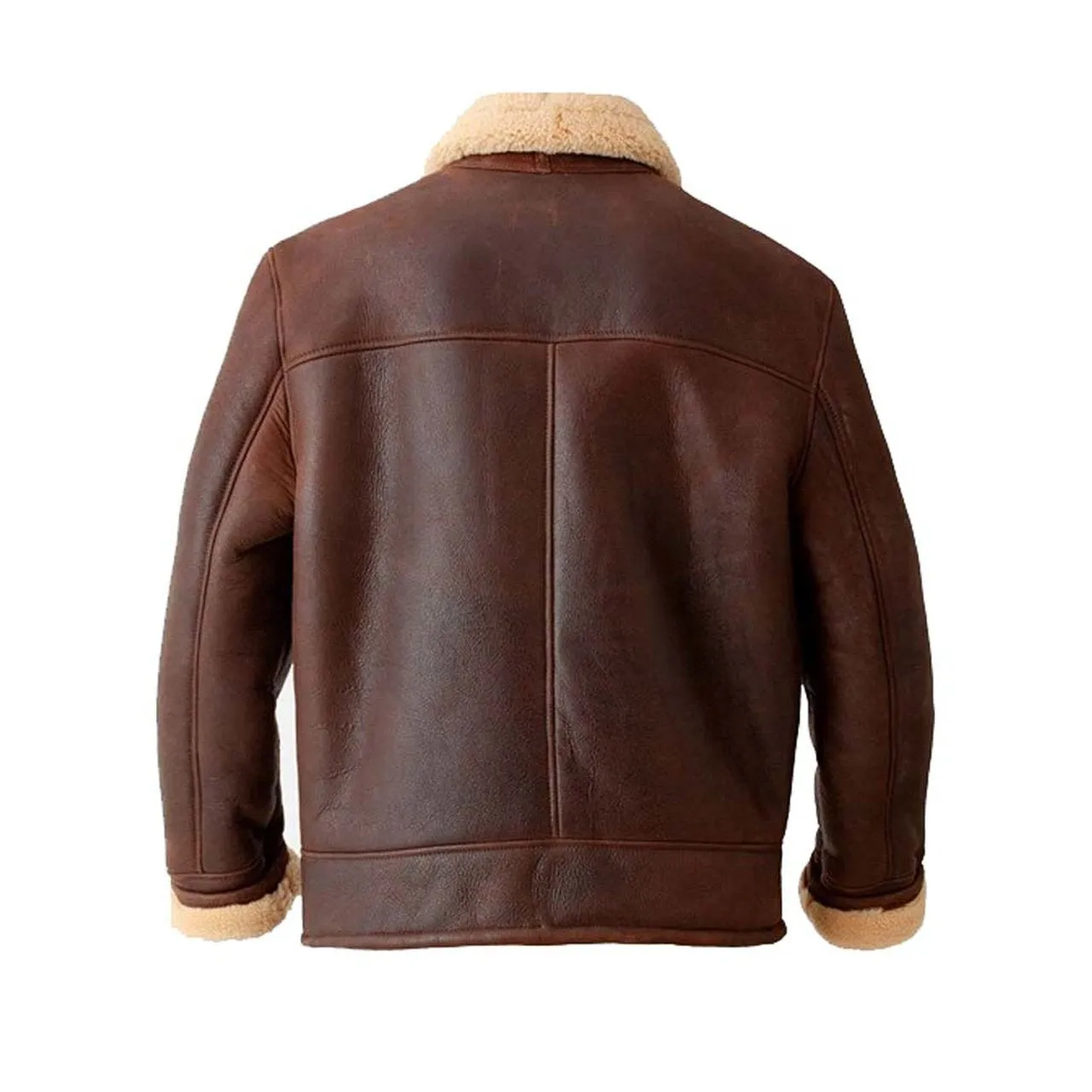 Brown Aviator Fur Leather Jacket