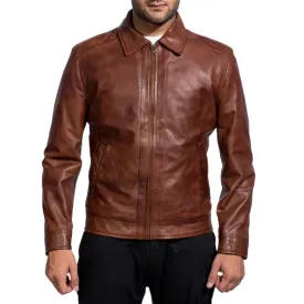 Brown Trucker Leather Jacket