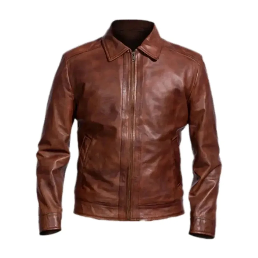 Brown Trucker Leather Jacket