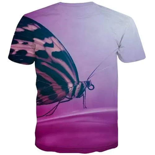 Butterfly T-shirt Men Animal Tshirts Cool Hip Hop T-shirts Graphic Harajuku T-shirts 3d Purple Tshirt Anime Short Sleeve summer