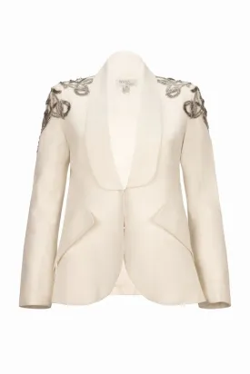 CARMEN CREAM EMBELLISHED BLAZER