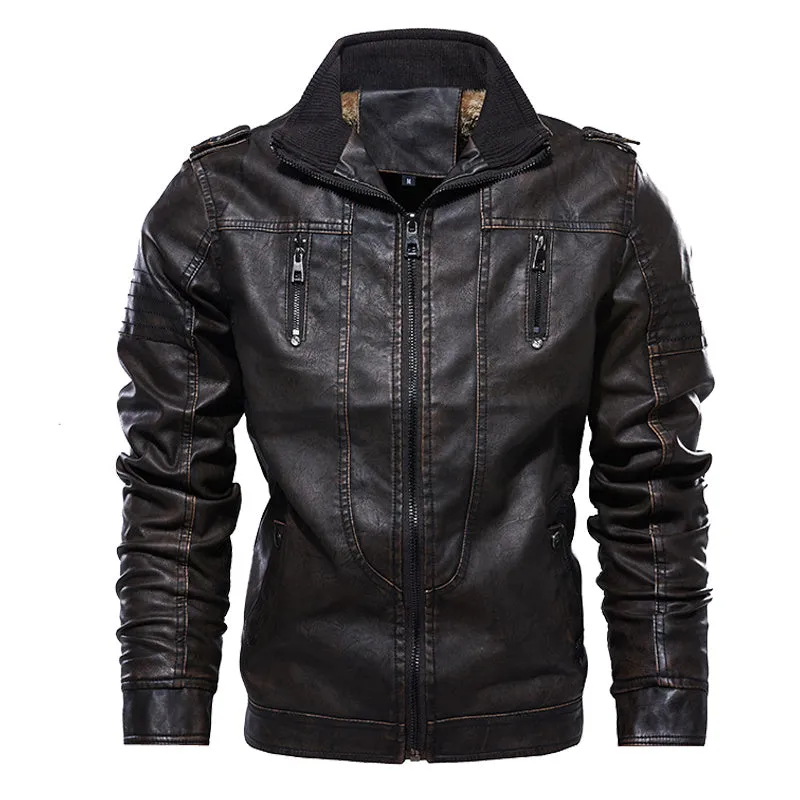 casual leather jacket for men