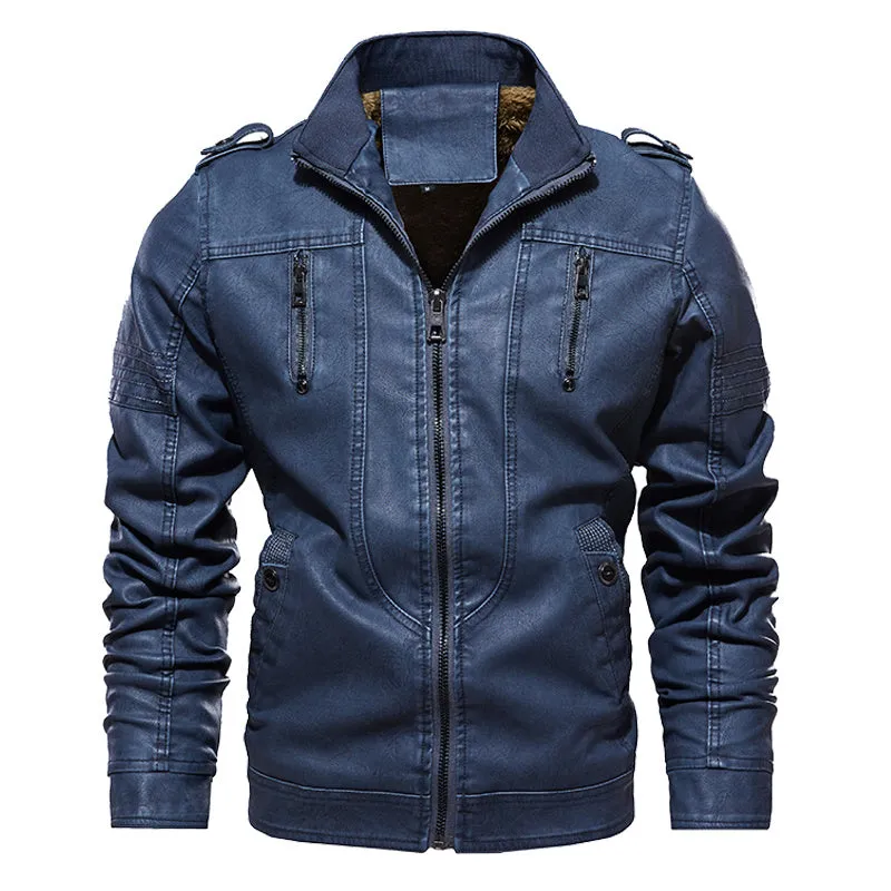 casual leather jacket for men