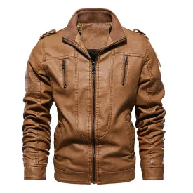 casual leather jacket for men