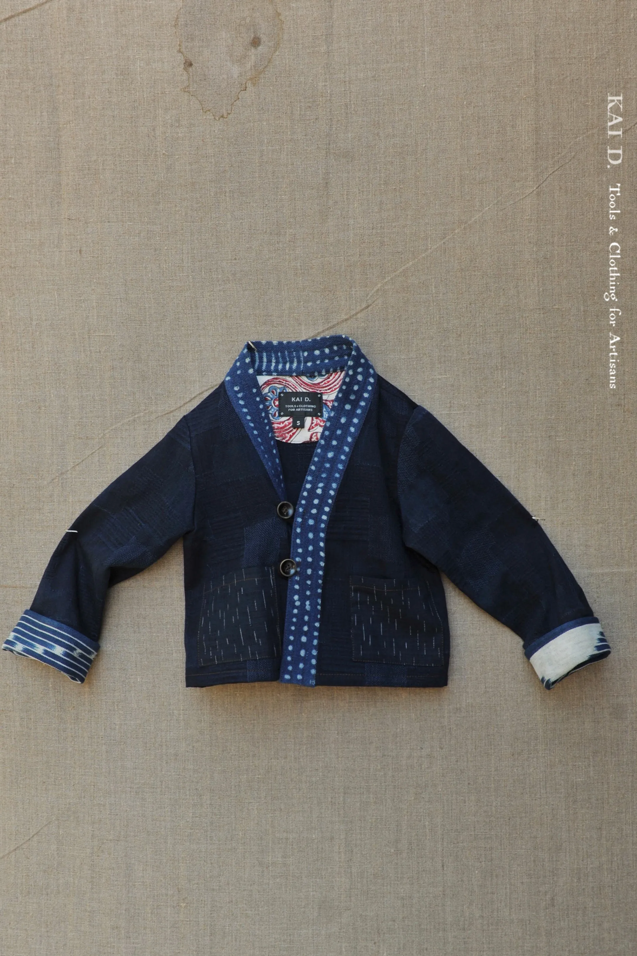 Children's Kimono Jacket - Patchwork Indigo II - S, M