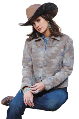 Cinch Ladies Tweed Tan Trucker Jacket-CWJ7481001