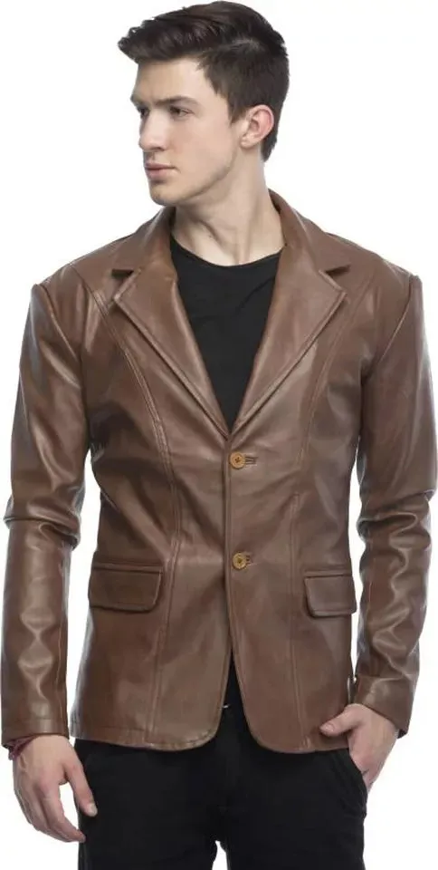 Dark Brown NY Leather Blazer