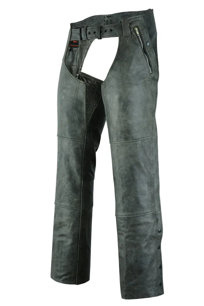 DS Unisex Double Deep Pocket Thermal Lined Chaps - GRAY