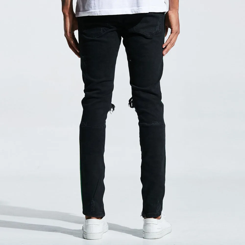 Embellish Bolt Standard Denim Jeans Ripped Black