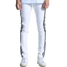 Embellish Bolt Standard Denim Jeans White Black