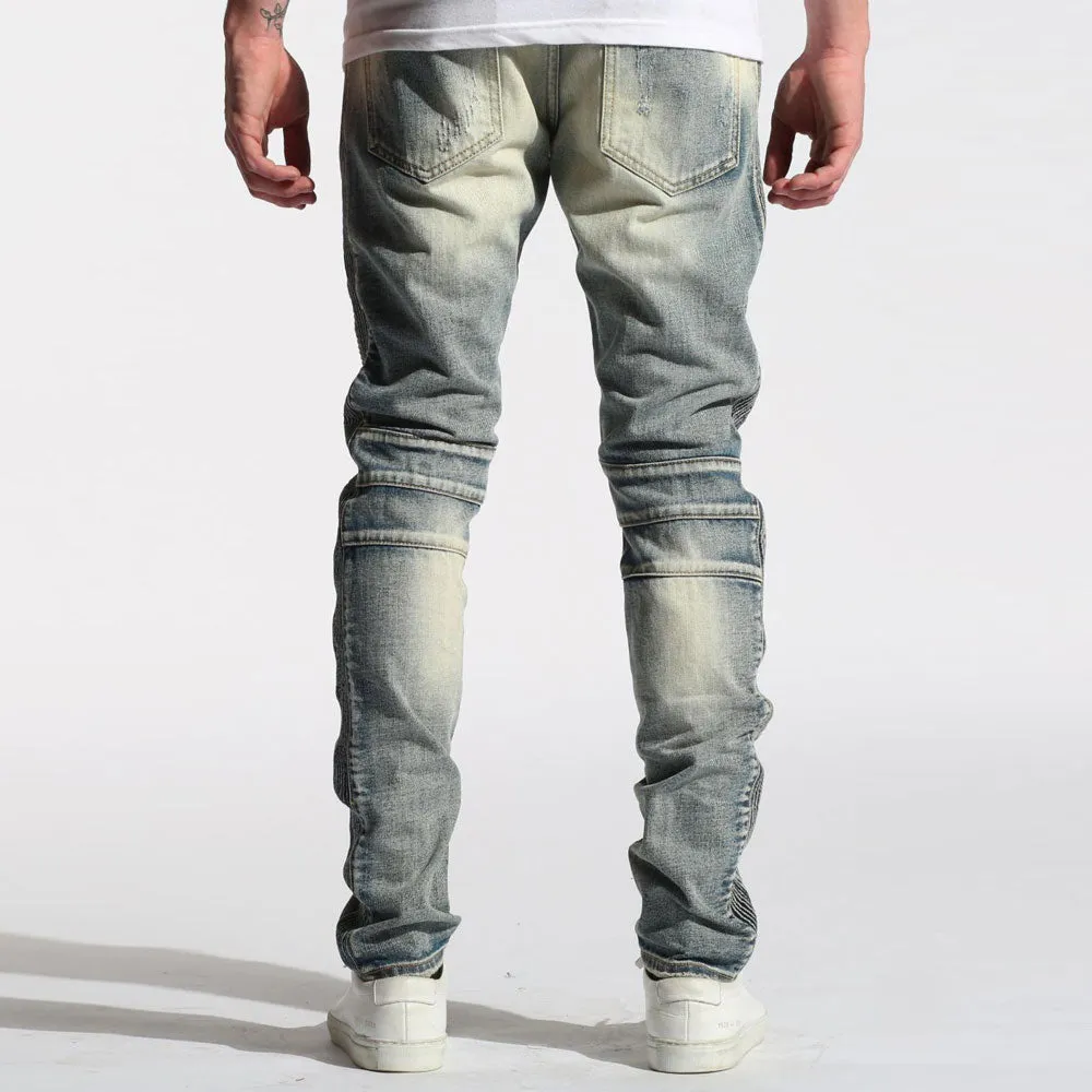 Embellish Hoppy Biker Denim Jeans in Vintage Stone Wash