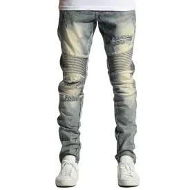 Embellish Hoppy Biker Denim Jeans in Vintage Stone Wash