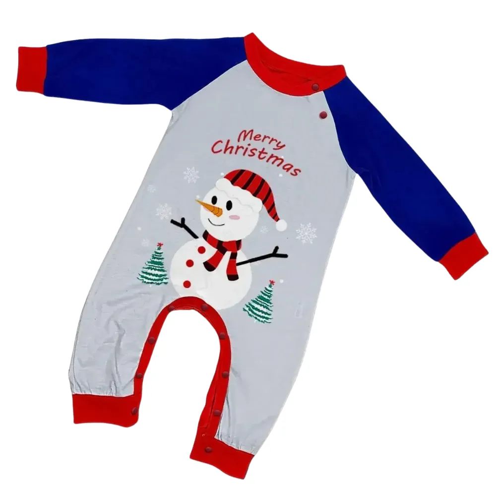 Family Matching Christmas Pajamas Set With Snowman Design