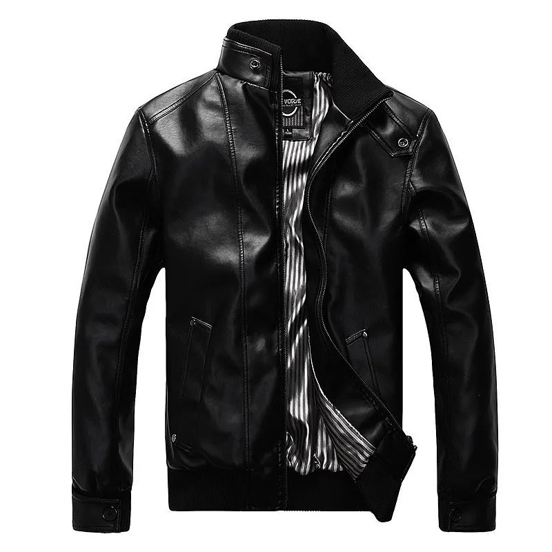 Fashion Brand Casual Leather Jacket Leather Jacket for Men stylish jacket black jacket