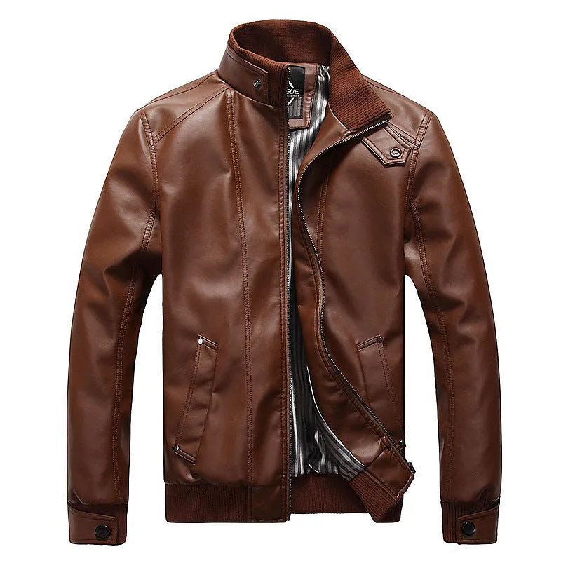 Fashion Brand Casual Leather Jacket Leather Jacket for Men stylish jacket black jacket