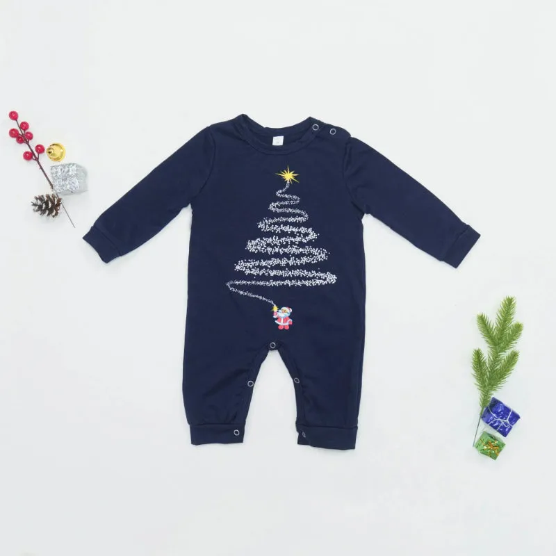 Firework Printed Christmas Festive Family Matching Pajama Set