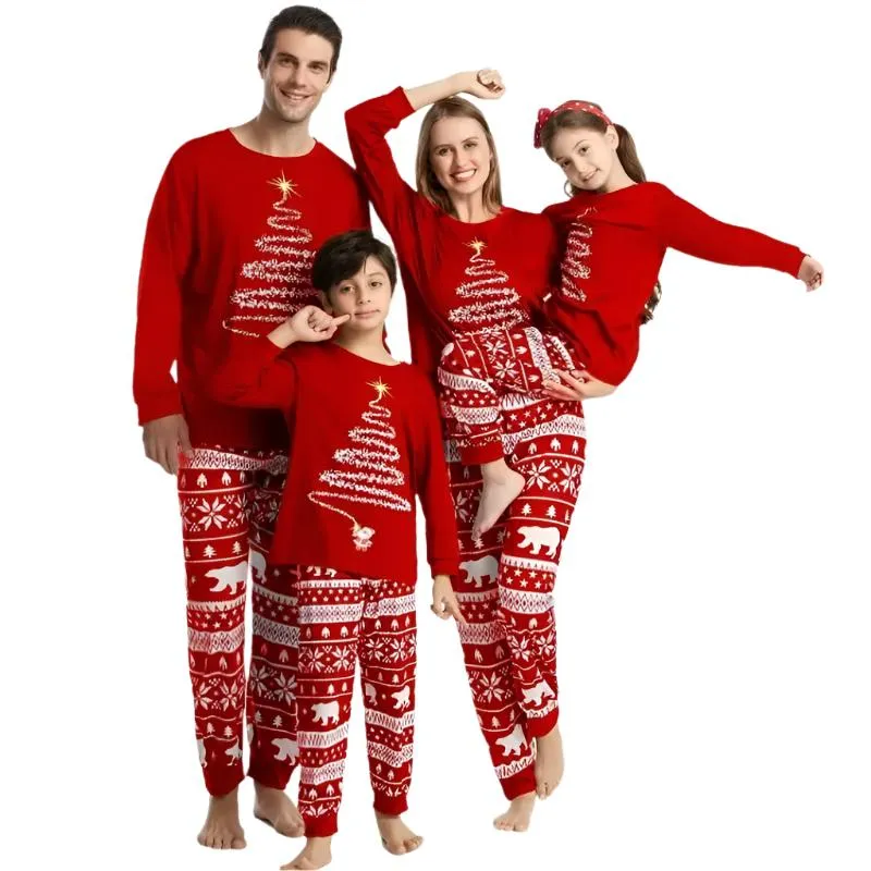 Firework Printed Christmas Festive Family Matching Pajama Set