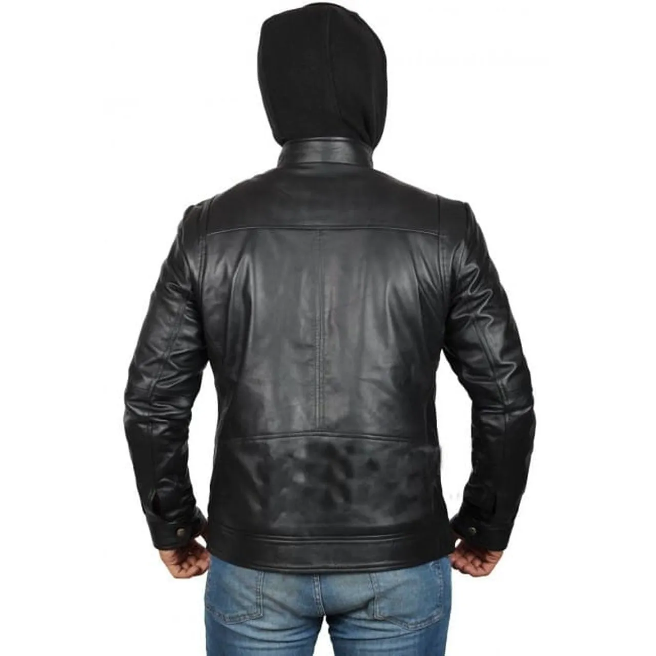 Genuine Leather Jacket With Hoodie