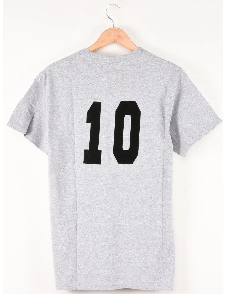 Grey & Black #10 Printed T-shirt - L