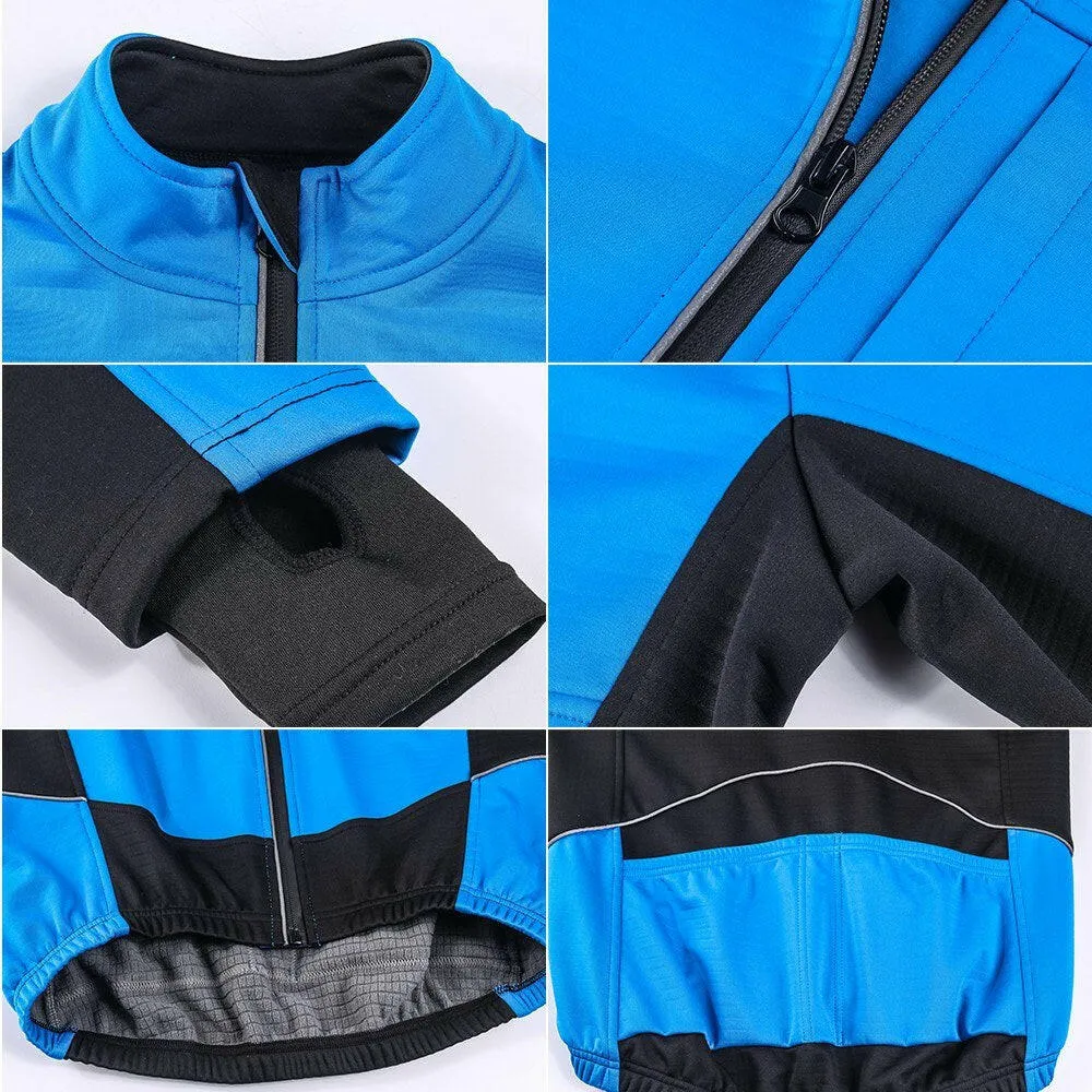 Lixada Men Winter Cycling Clothing Set Waterproof Windproof Thermal Fleece Bike Riding Jacket and Pants Sportswear