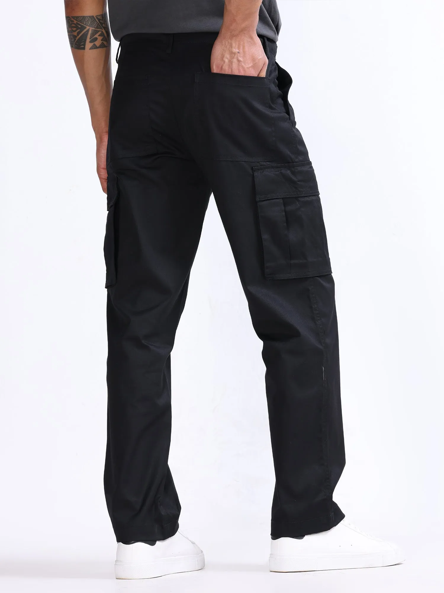 Mason Black Relaxed Cargo