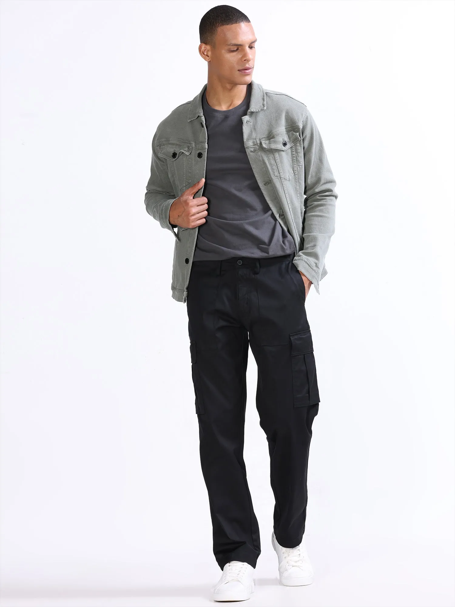 Mason Black Relaxed Cargo