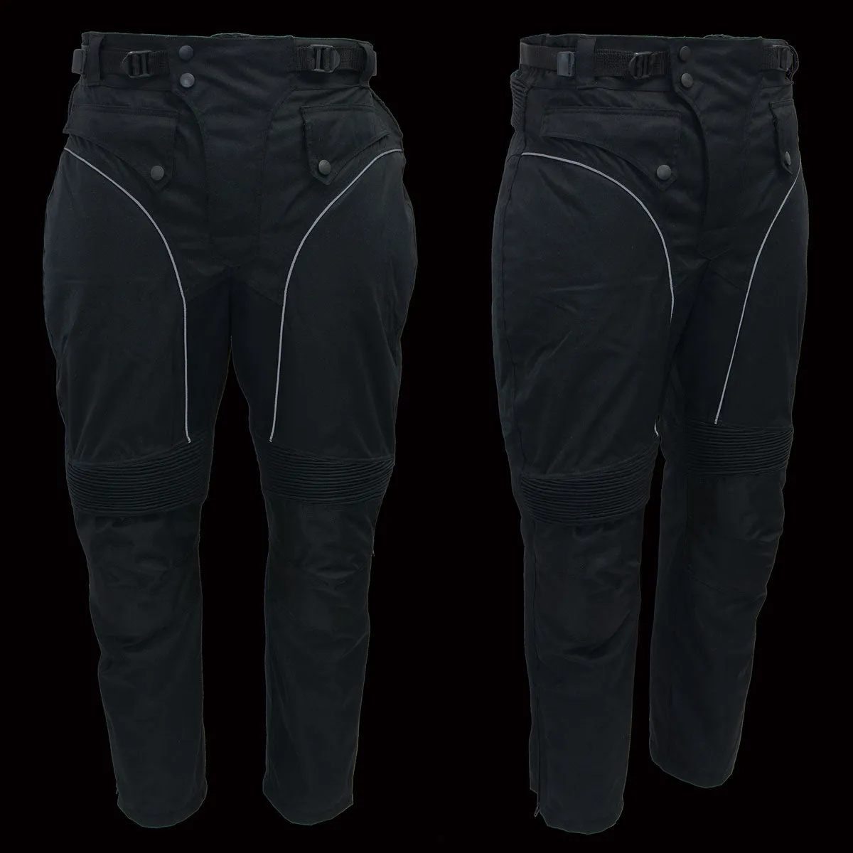 Men's XS2821 Black Water-Resistant Nylon Racing Over Pants with Armor