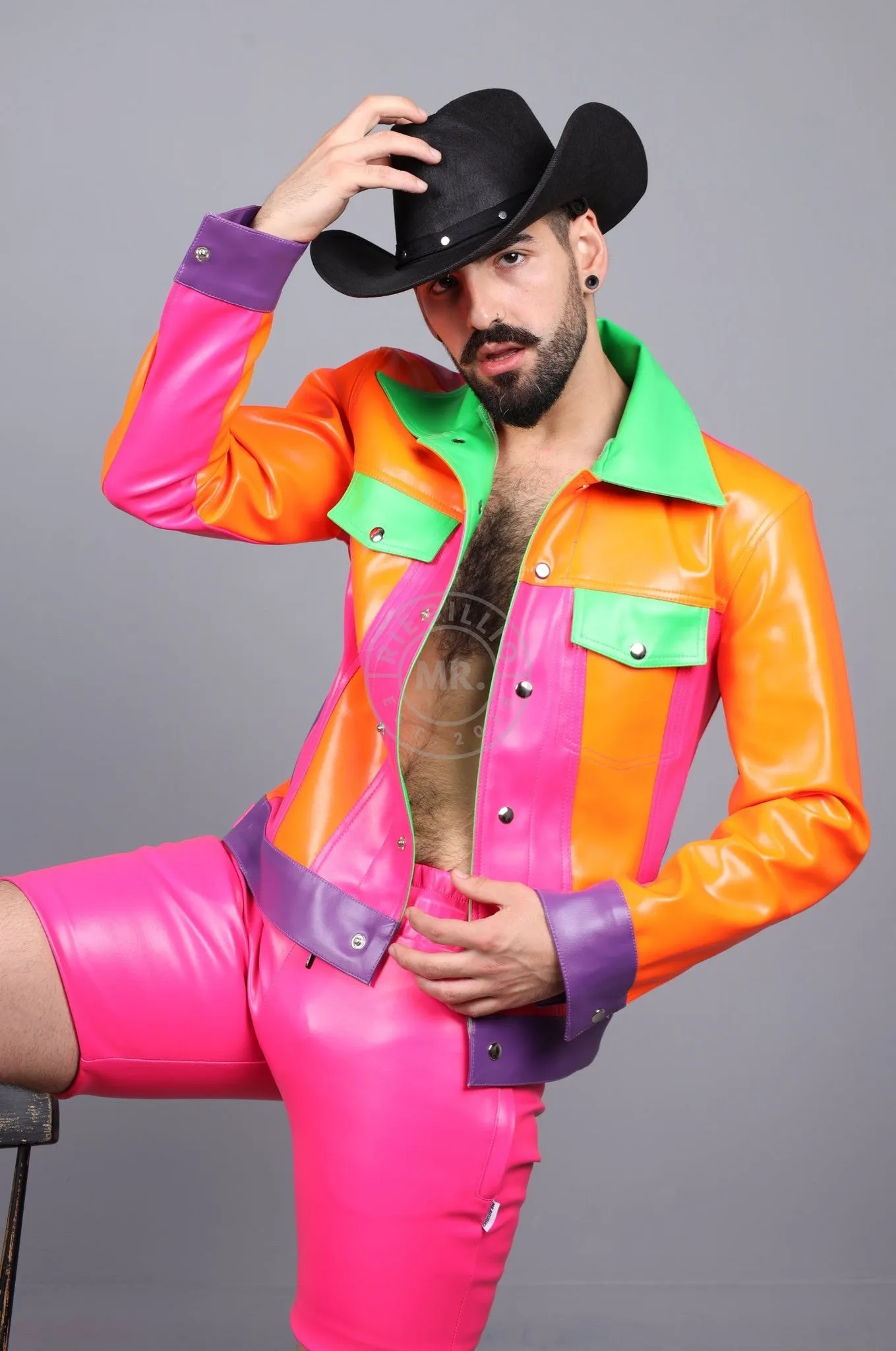 MR. Neon Colored Trucker Jacket