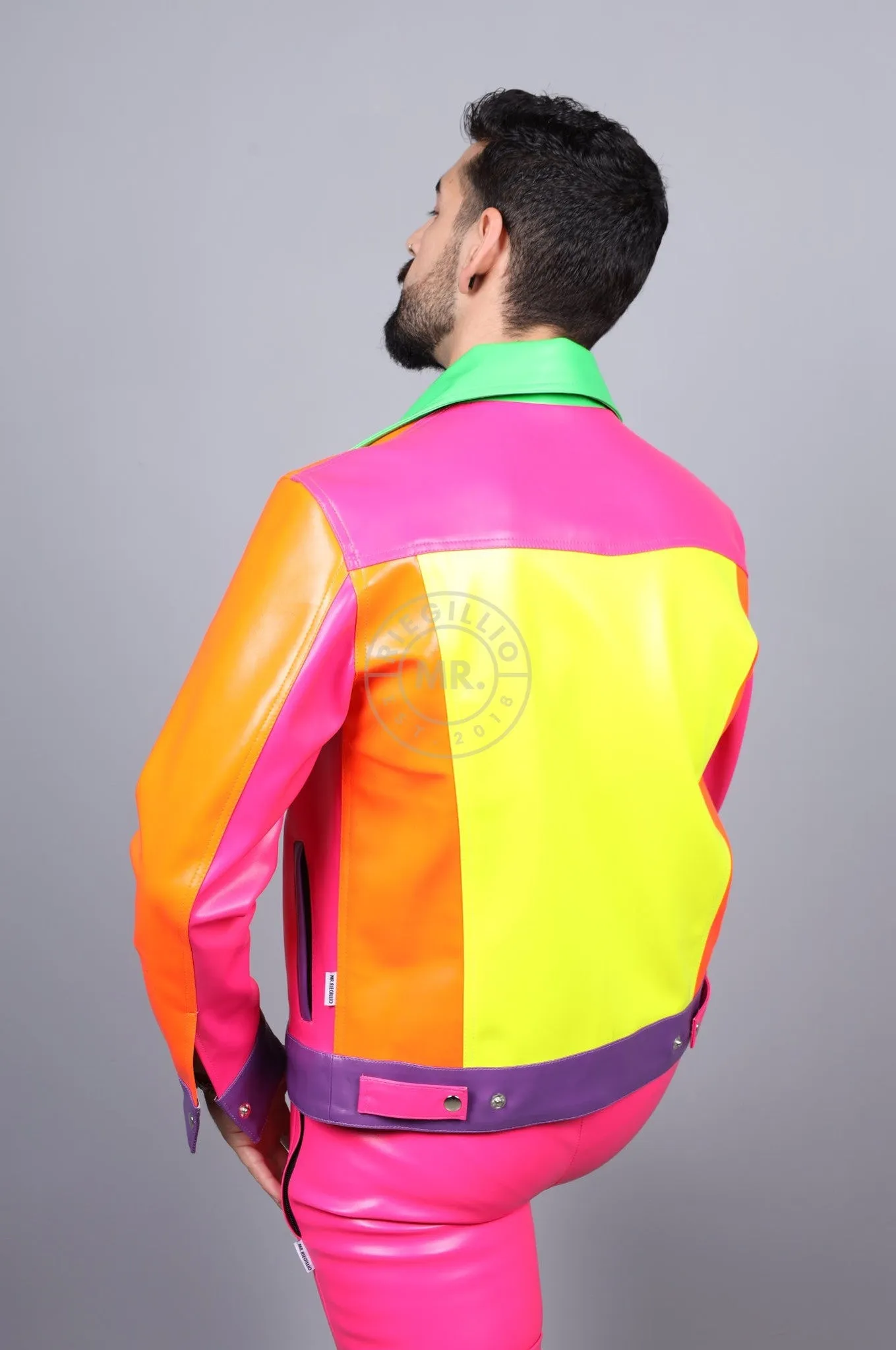 MR. Neon Colored Trucker Jacket