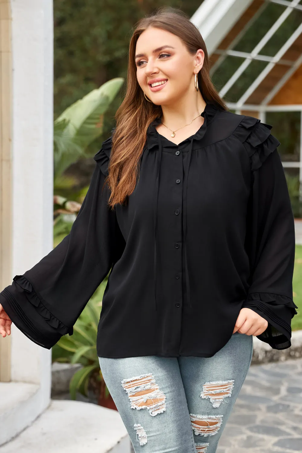 Nsquared Plus Size Button-Up Shirt