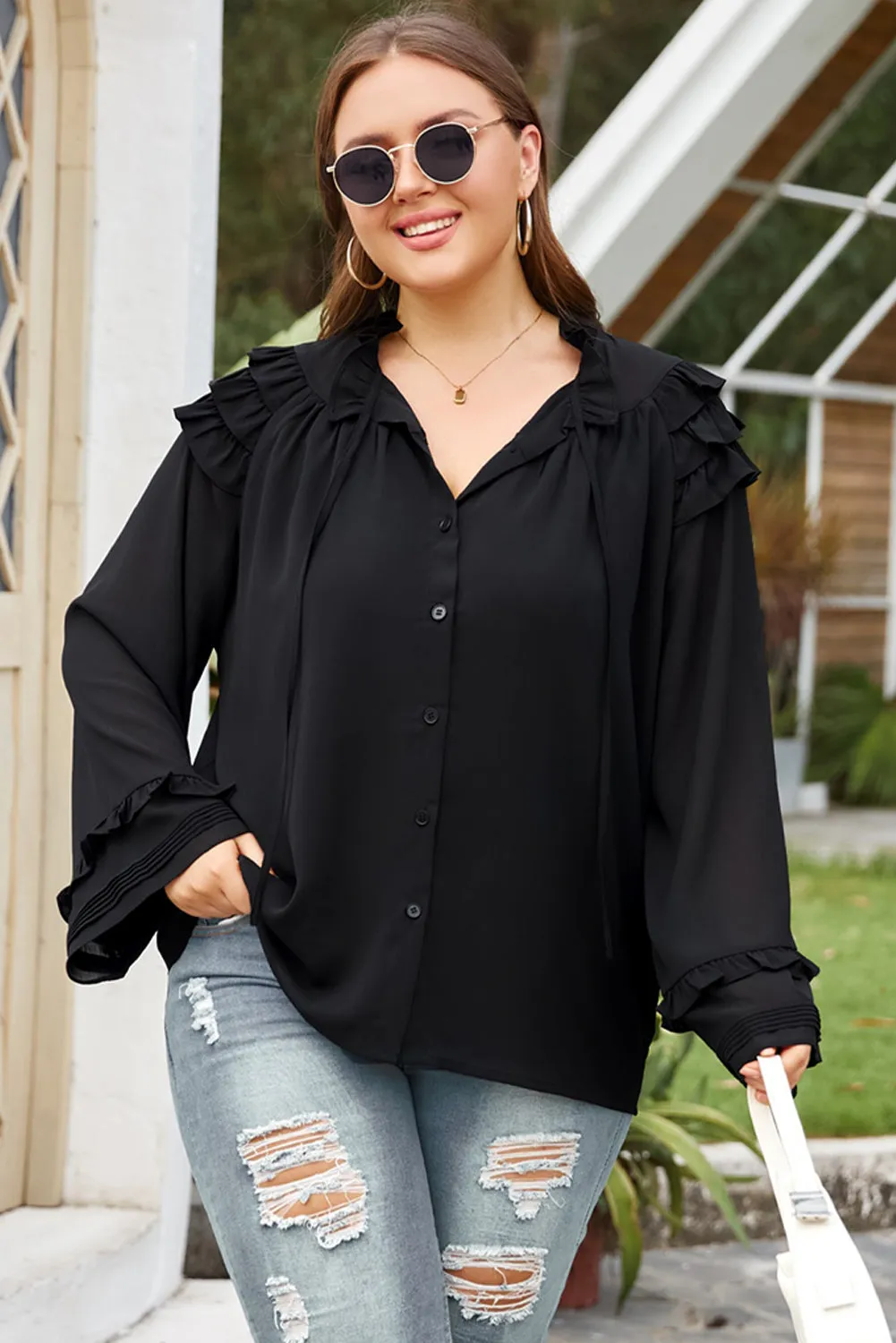 Nsquared Plus Size Button-Up Shirt